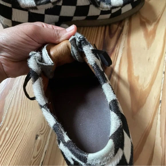 Padmore & Barnes P204M CHECKER PONY calf hair Clarks boots black white gum sole - Picture 9 of 13